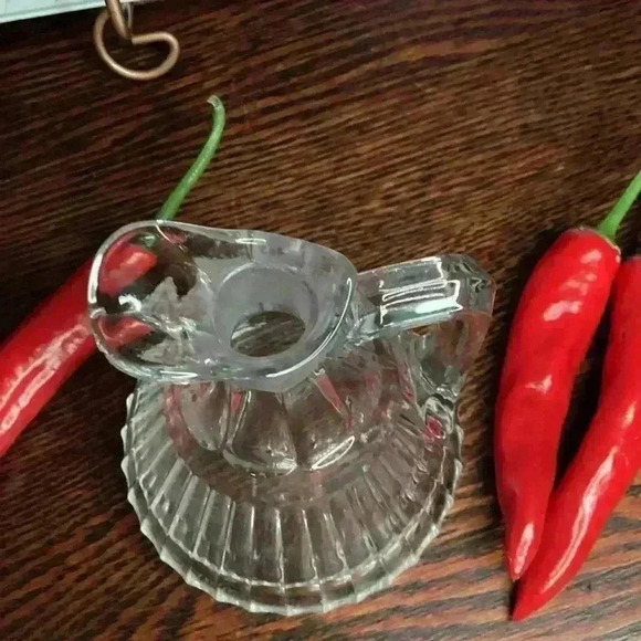 Vintage Heisey Clear Elegant Glass Cruet stopper thumbprint column triangular - Picture 4 of 9